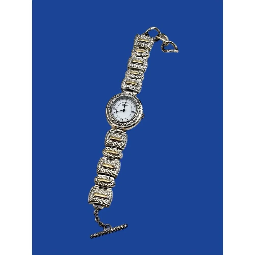 Brighton Bentley Toggle Watch Silver Gold New Battery Great Condition